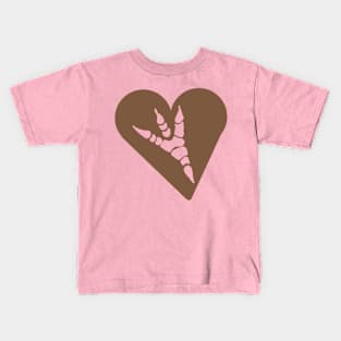 Bird Track on a Heart Kids T-Shirt